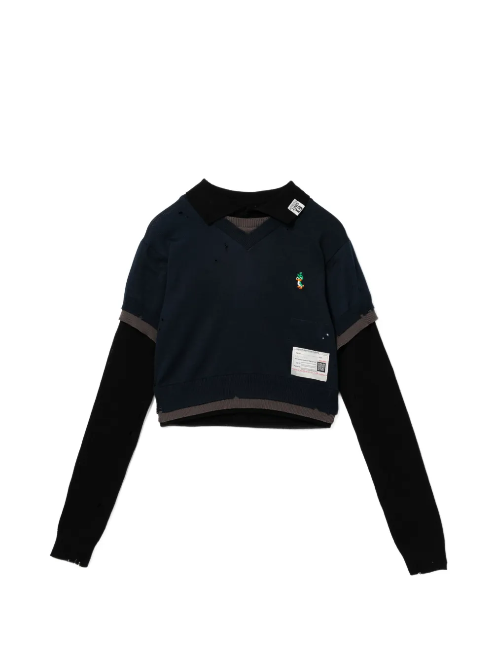 Maison MIHARA YASUHIRO Maglione a strati - Blu