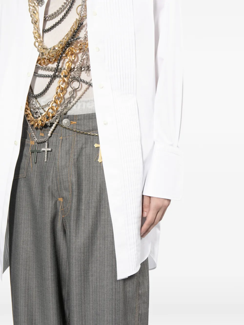 X Levi's Pinstripe Cuffed Trousers