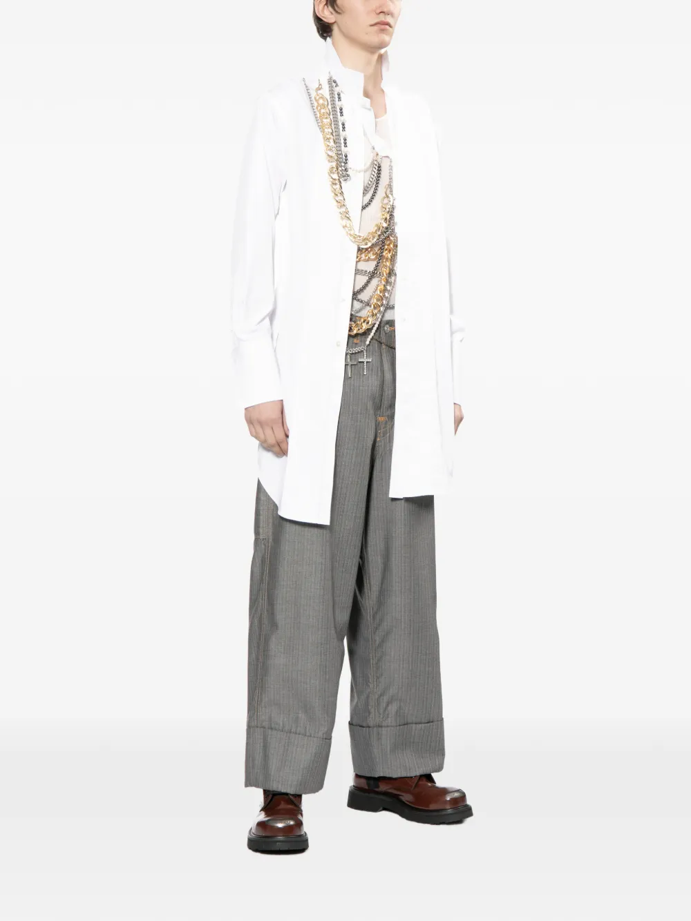 X Levi's Pinstripe Cuffed Trousers