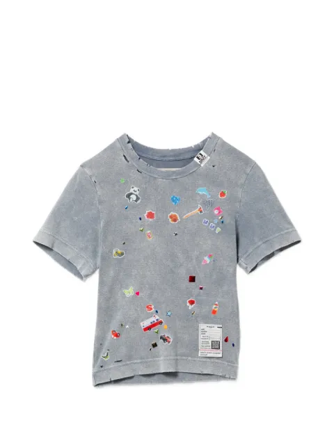 Maison MIHARA YASUHIRO kortærmet Kids Sticker T-shirt med applikation