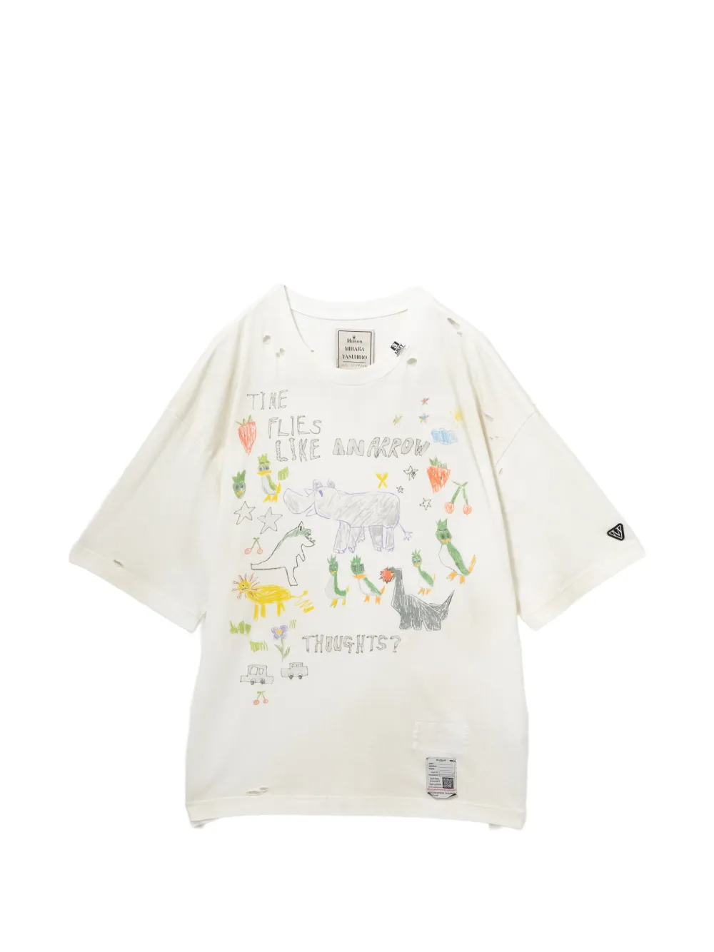 Maison MIHARA YASUHIRO T-shirt con effetto vissuto - Toni neutri