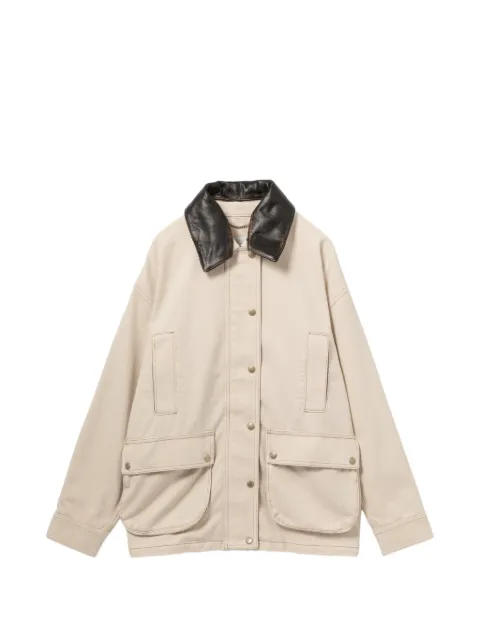 Halfboy leather collar barn jacket