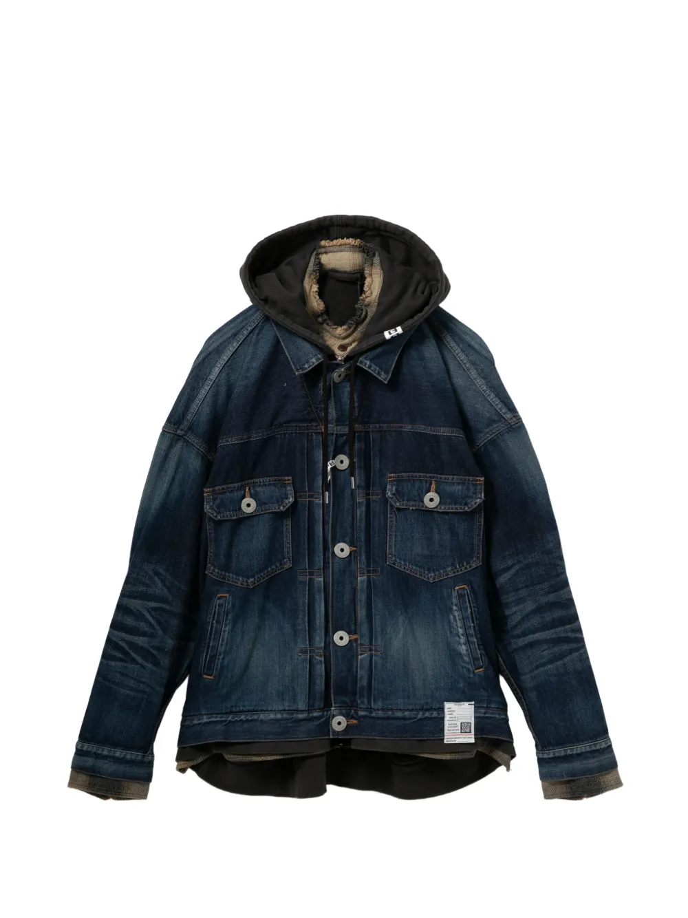 Maison MIHARA YASUHIRO Giacca denim con cappuccio - Blu
