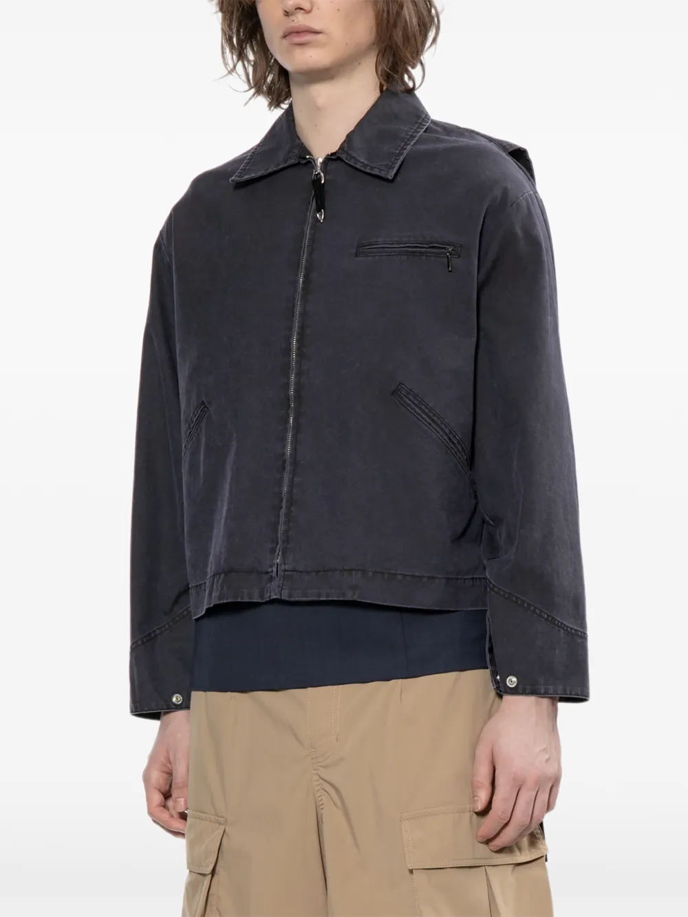  Toga Pigment-print Jacket - Grey 