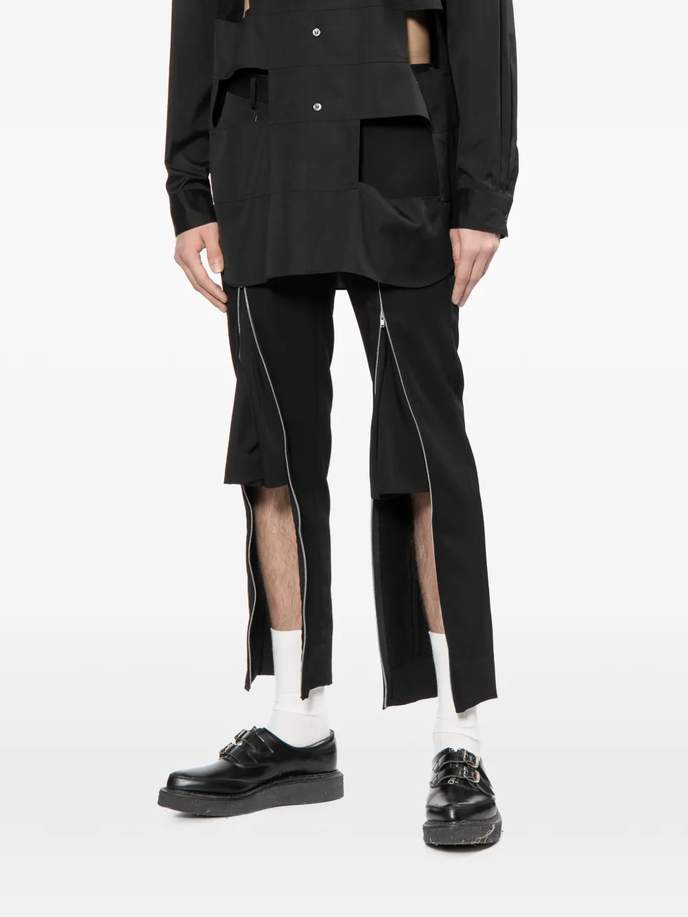 Comme des Garçons Homme Plus Broek met rits Zwart