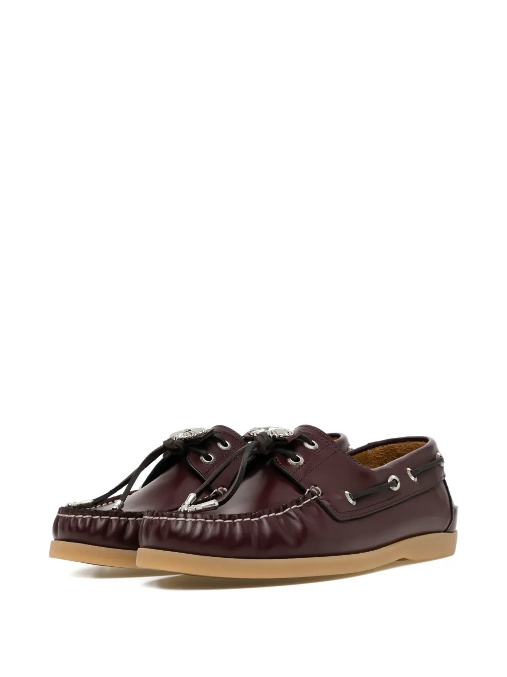  Toga Stitched Leather Loafers - Red 