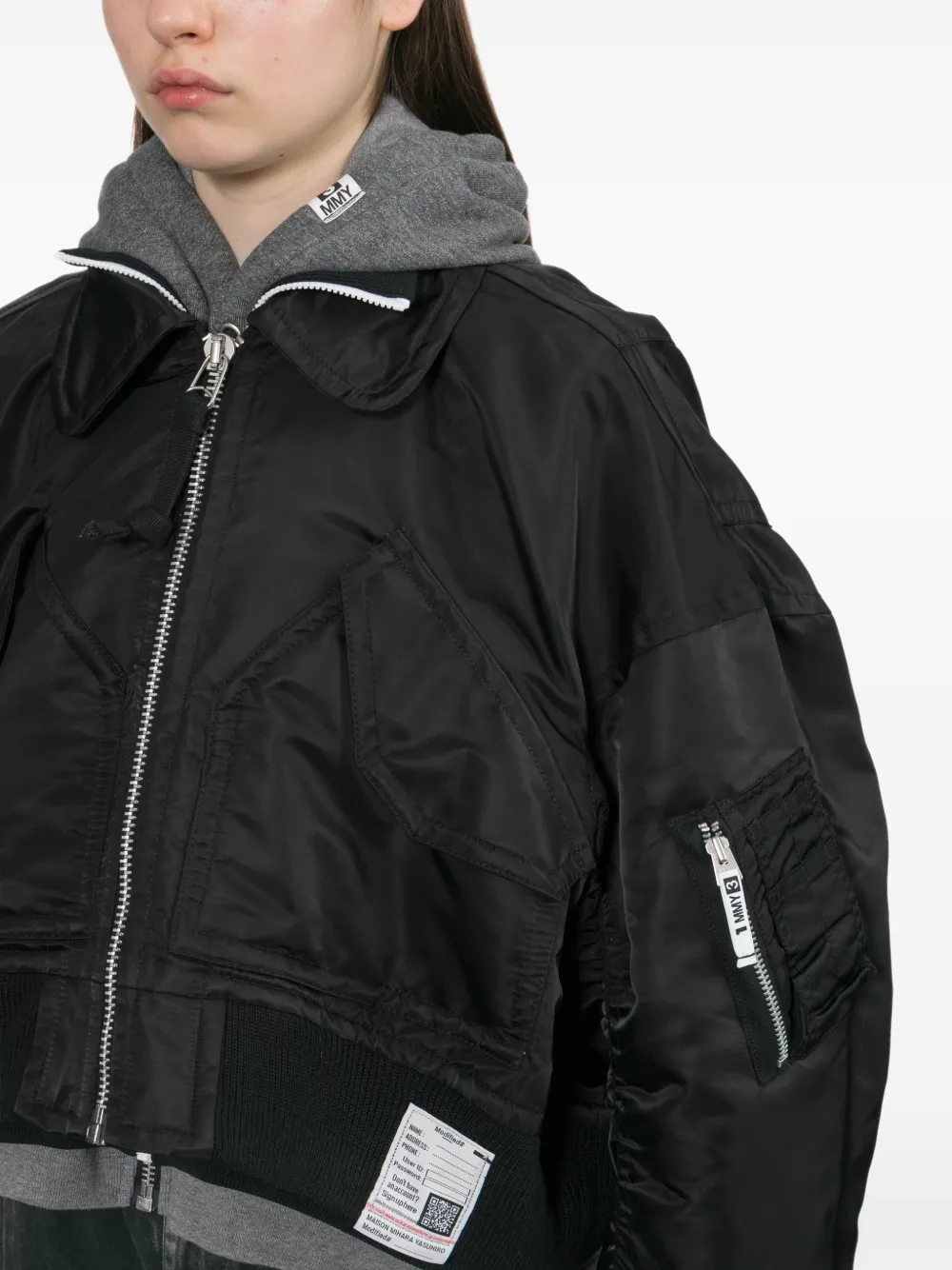 Maison MIHARA YASUHIRO layered bomber jacket - Nero