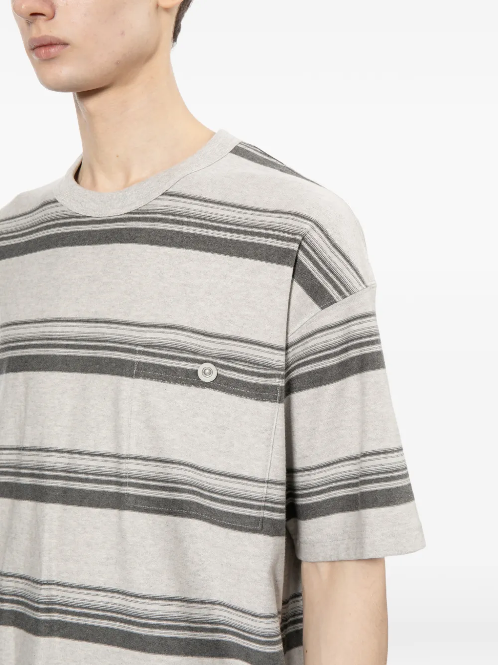 Comme des Garçons Homme Gestreept T-shirt Grijs