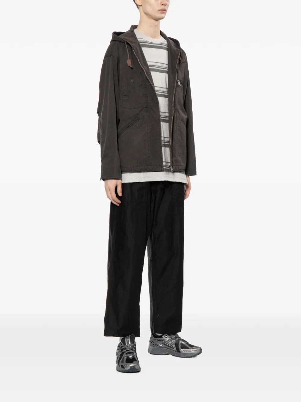 Comme des Garçons Homme Gestreept T-shirt Grijs