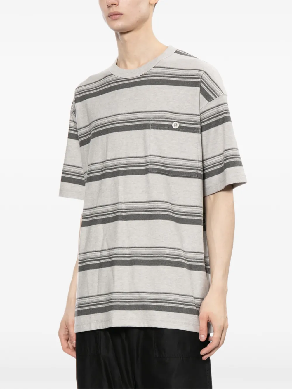 Comme des Garçons Homme Gestreept T-shirt Grijs