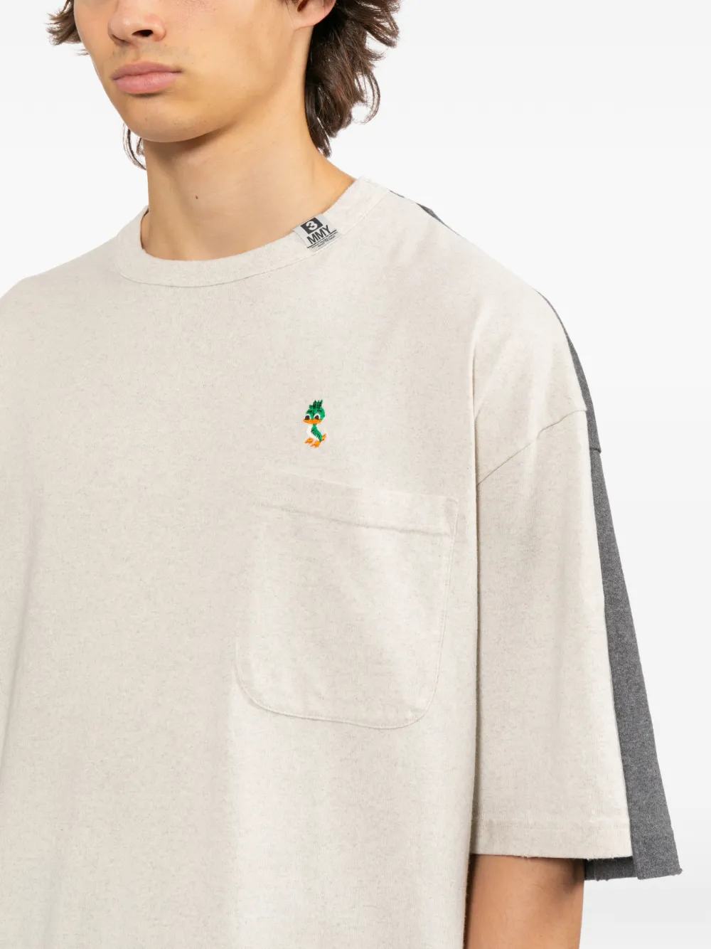 Maison MIHARA YASUHIRO T-shirt met colourblocking Beige