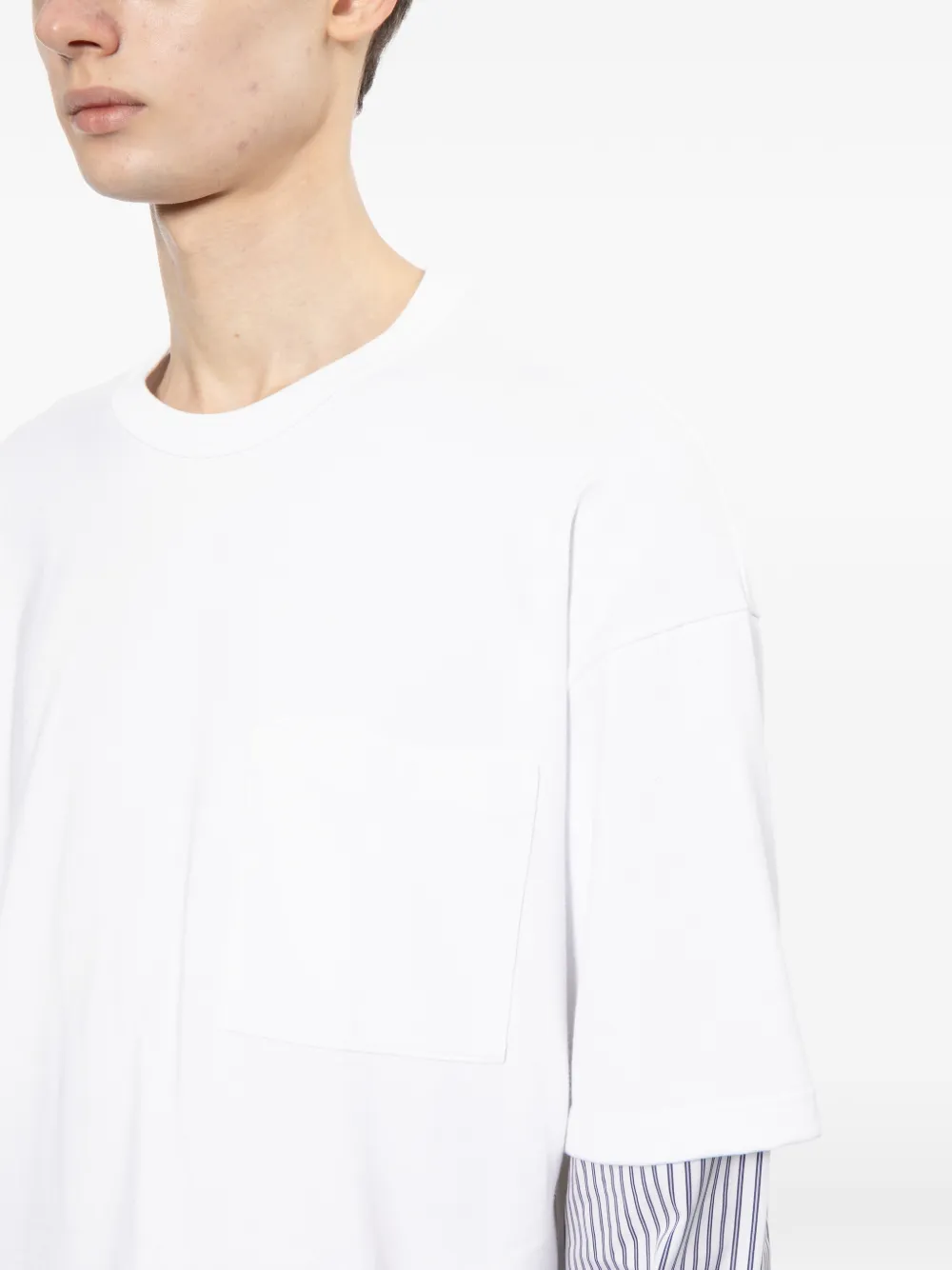 Comme des Garçons Homme T-shirt met gestreepte mouwen Wit