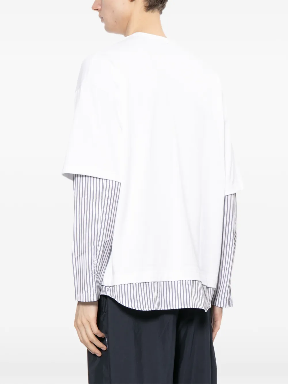 Comme des Garçons Homme T-shirt met gestreepte mouwen Wit