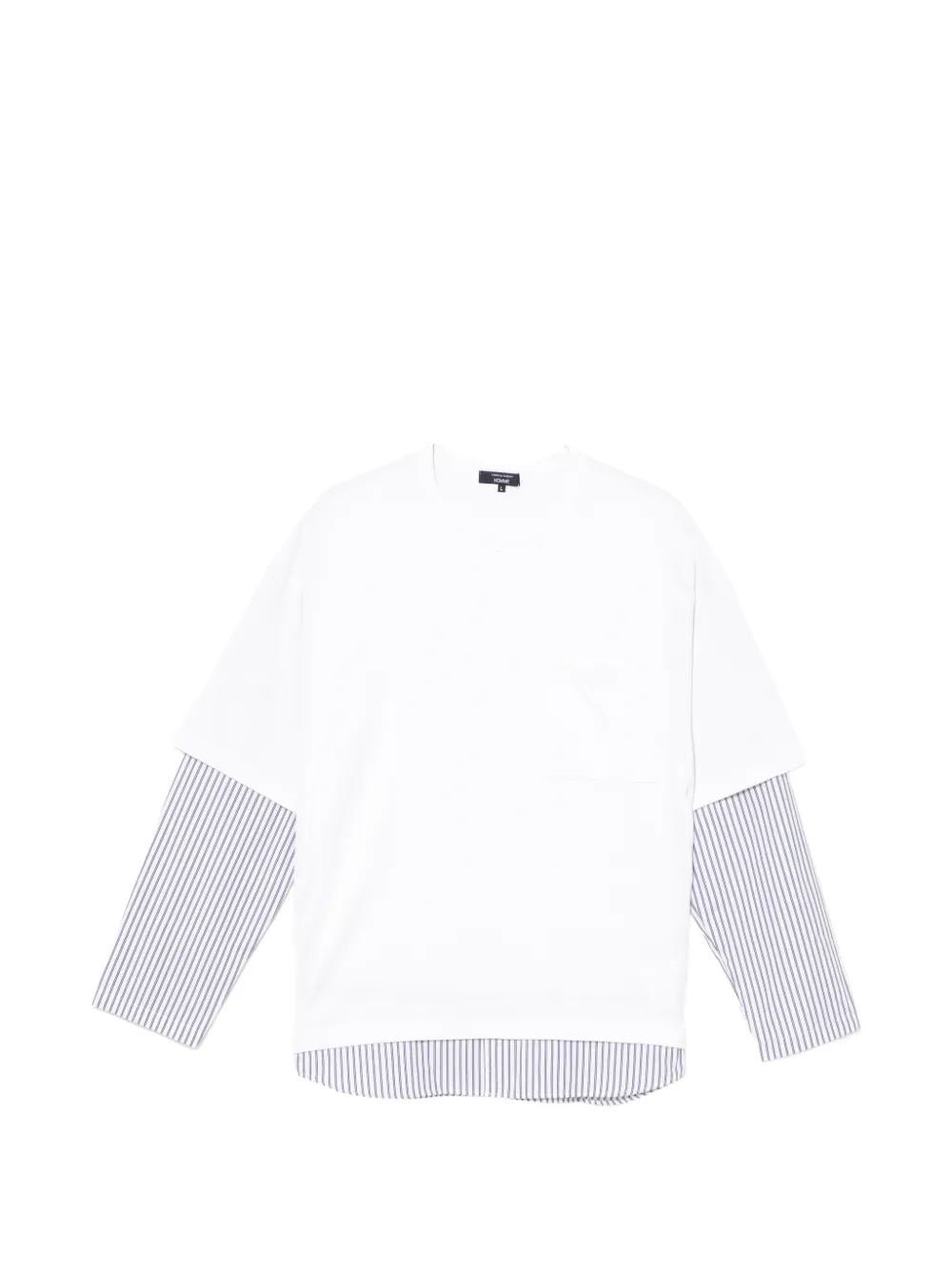 Comme des Garçons Homme T-shirt con maniche a righe - Bianco