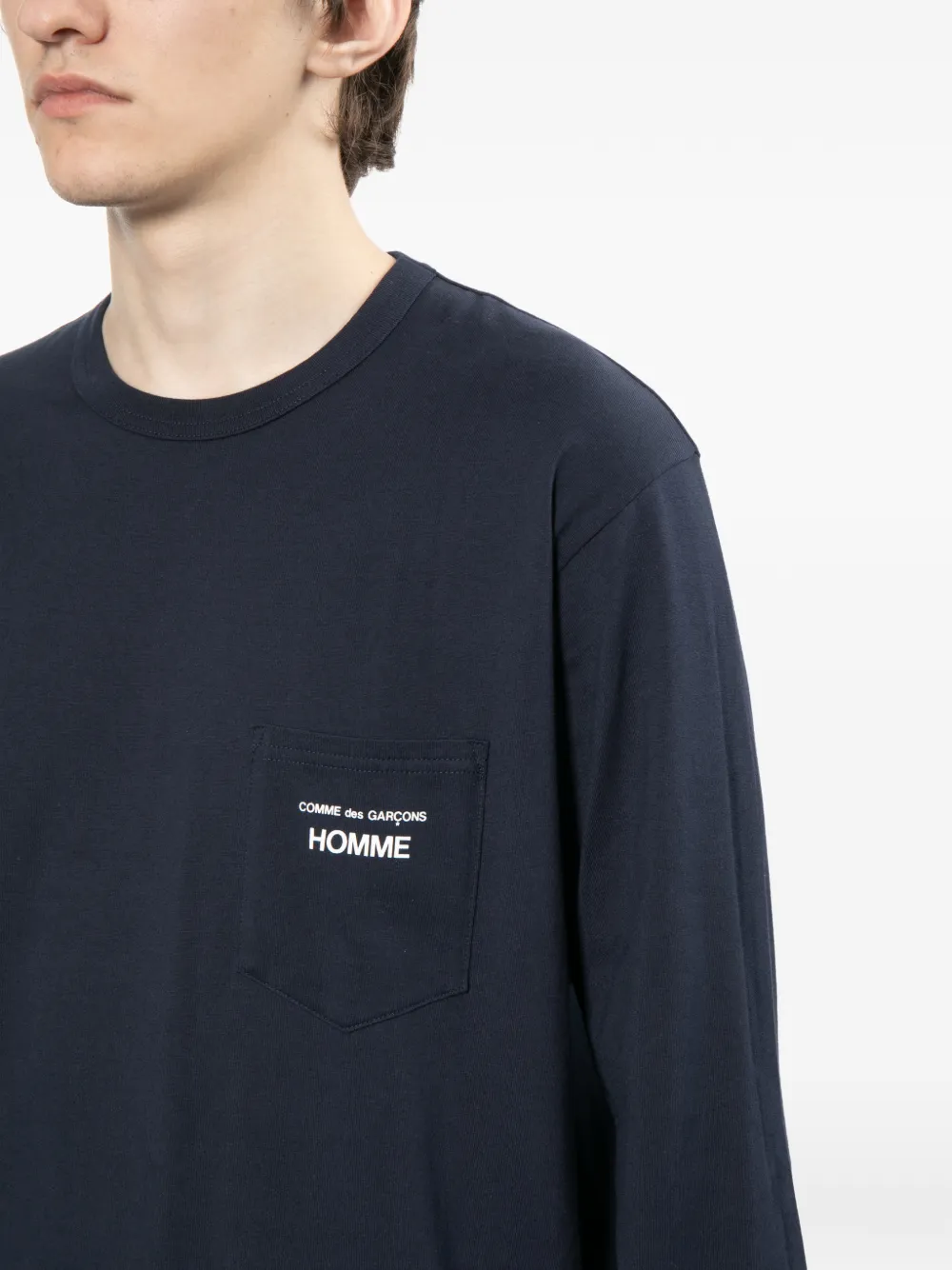 Comme des Garçons Homme T-shirt met logoprint Blauw