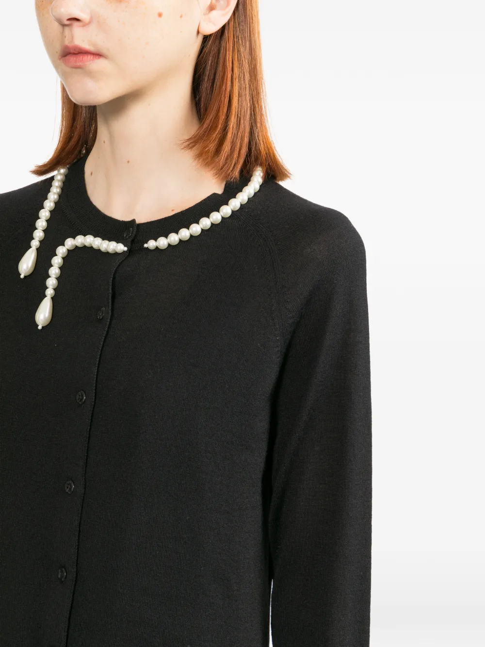 Simone Rocha Vest met parel en kralen Zwart