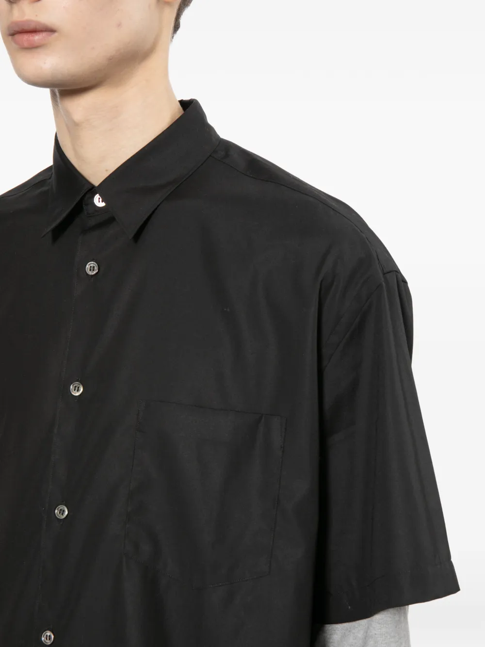 Comme des Garçons Homme Overhemd met geborduurd logo Zwart