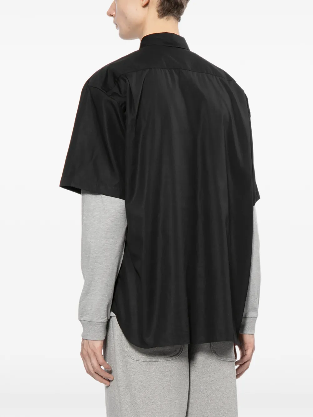 Comme des Garçons Homme Overhemd met geborduurd logo Zwart