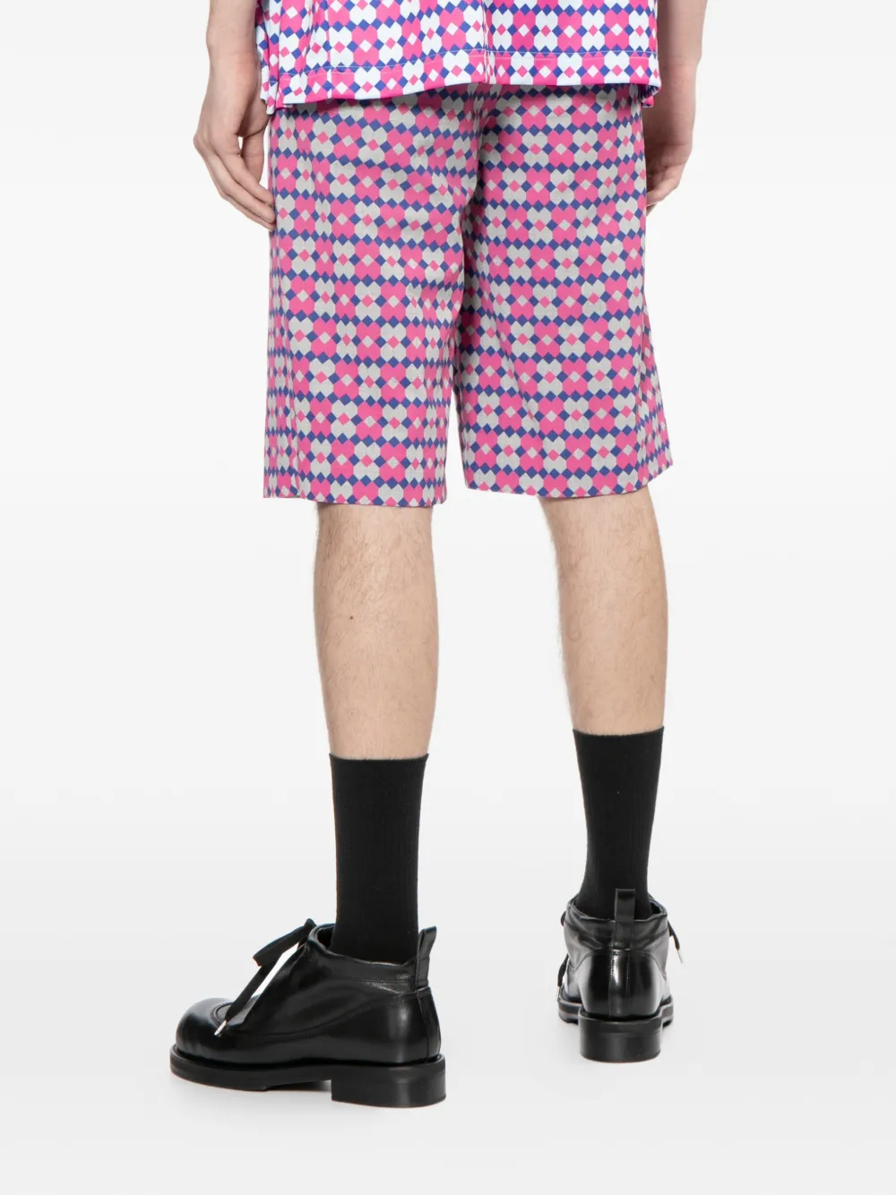 Comme des Garçons Homme Plus Shorts met geometrische print Roze