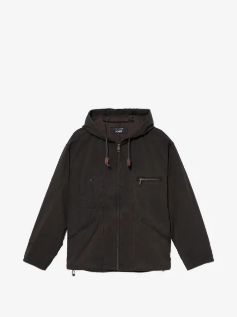 Comme des Garçons Homme chamarra con efecto lavado y capucha