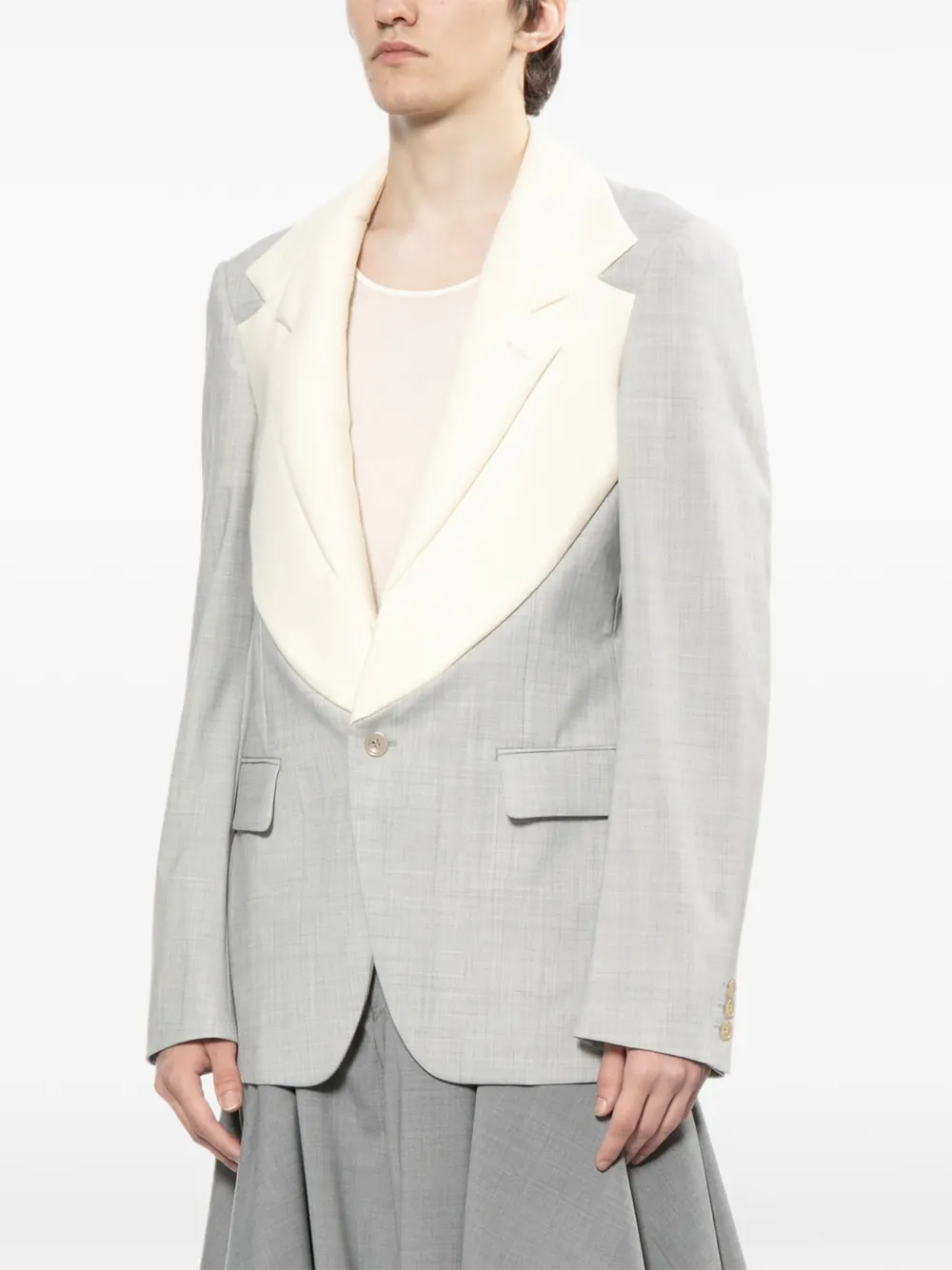 Comme des Garçons Homme Plus Blazer met dubbele revers Grijs