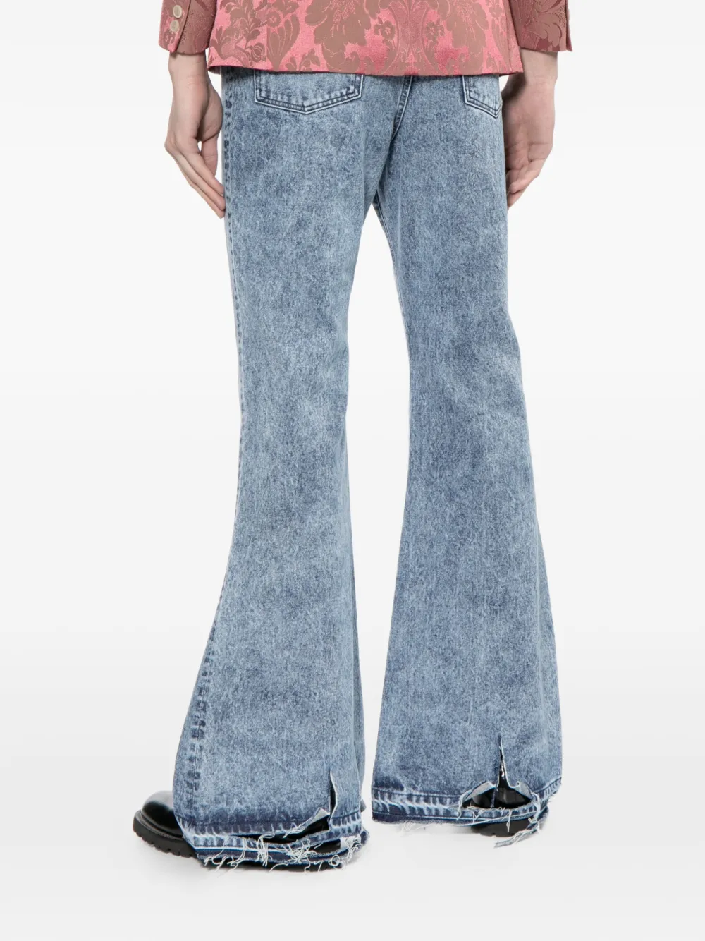 Junya Watanabe MAN Jeans met franje afwerking Blauw