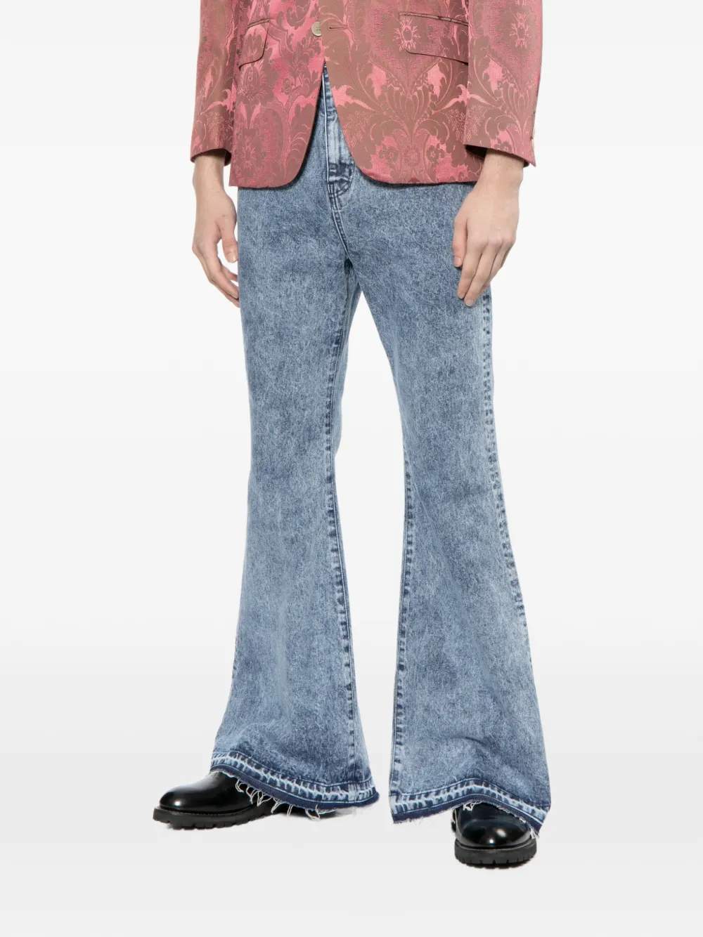 Junya Watanabe Man Vaqueros Con Dobladillo Deshilachado - Azul 