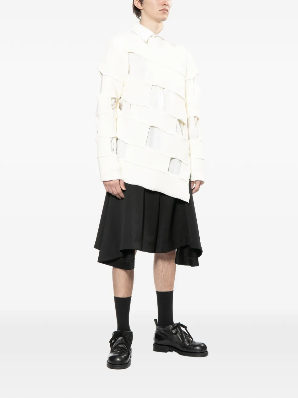 Comme des Garçons Homme Plus Overhemd met gewatteerde zzak Wit
