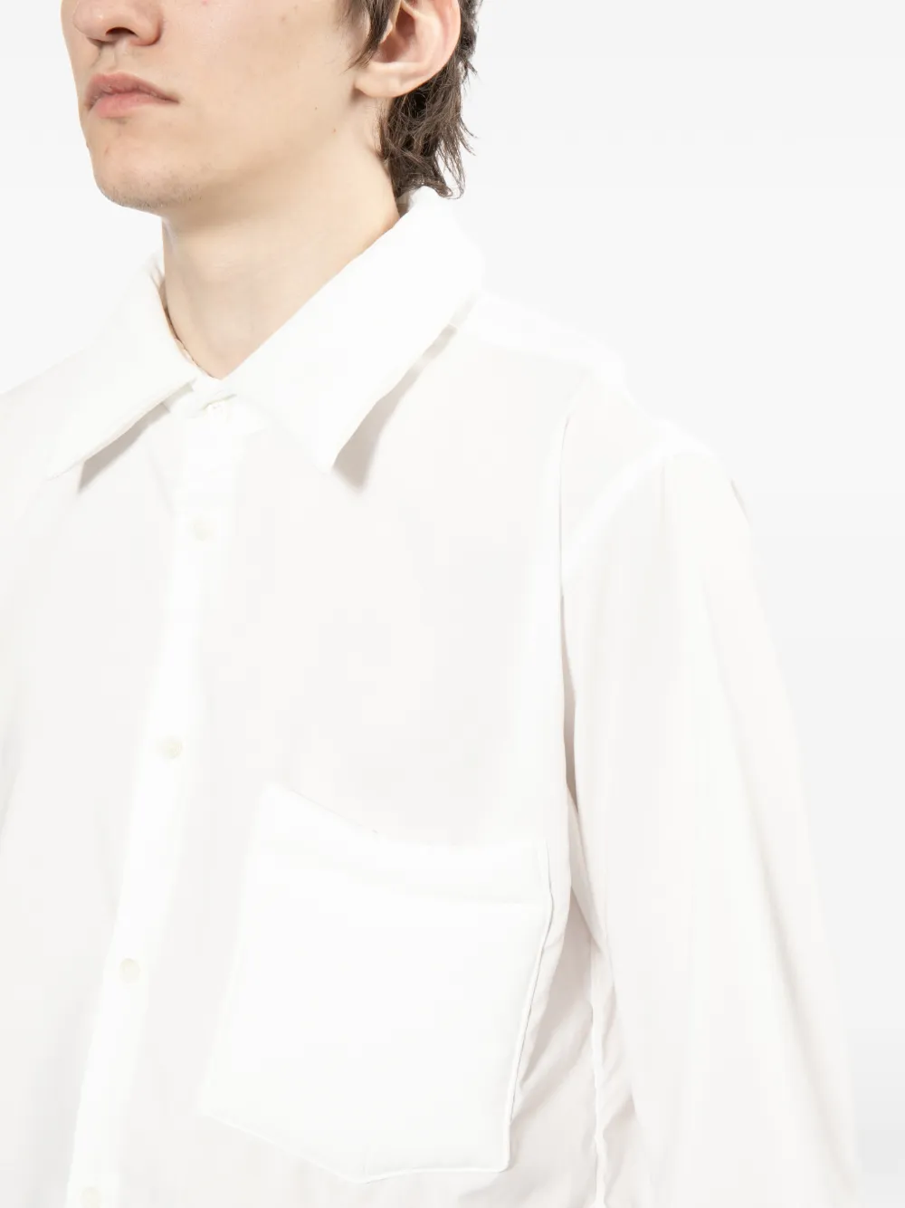 Comme des Garçons Homme Plus Overhemd met gewatteerde zzak Wit