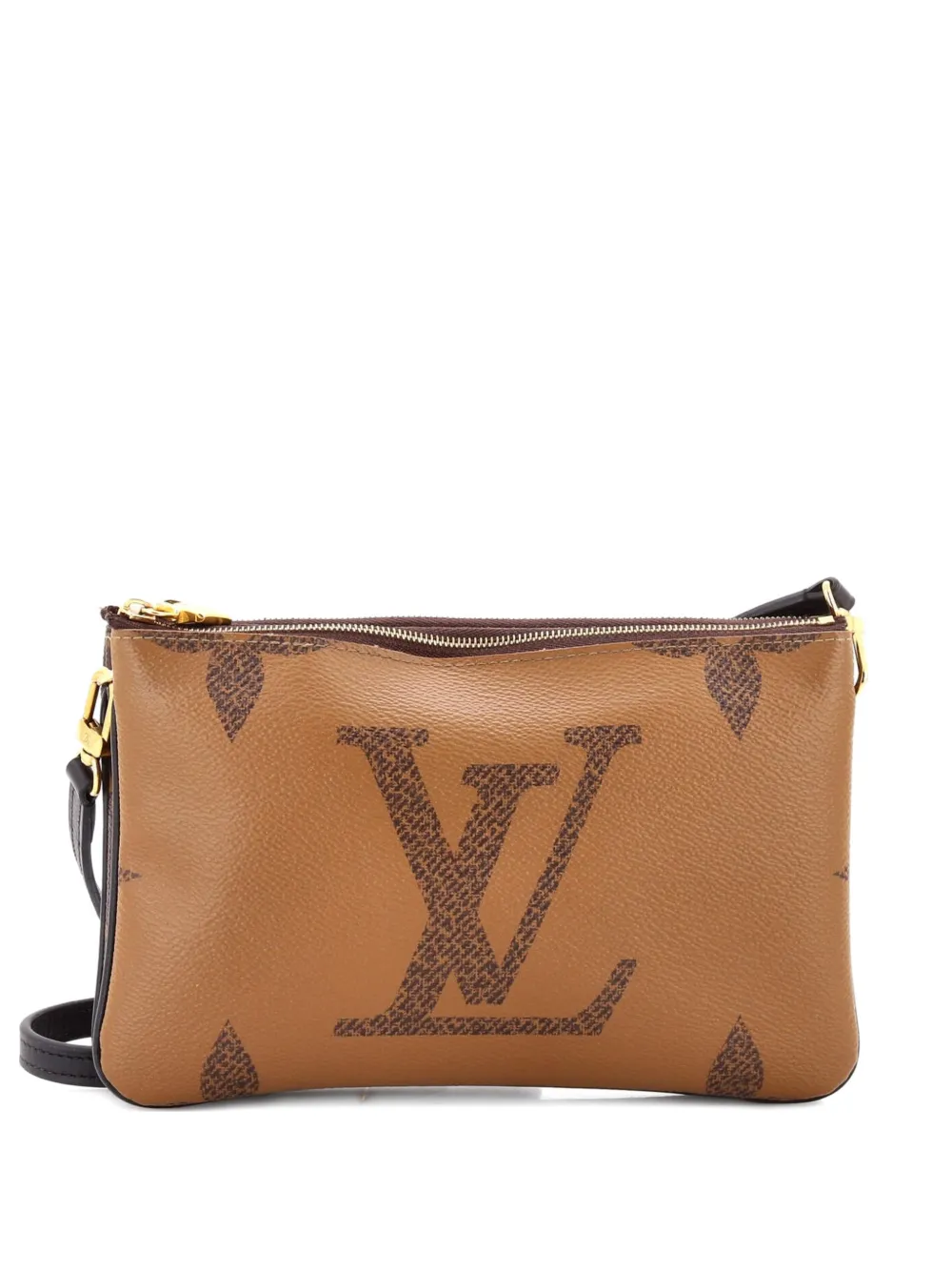 Louis Vuitton Pre-Owned Double Zip Pochette Reverse Monogram Giant clutch bag - Marrone