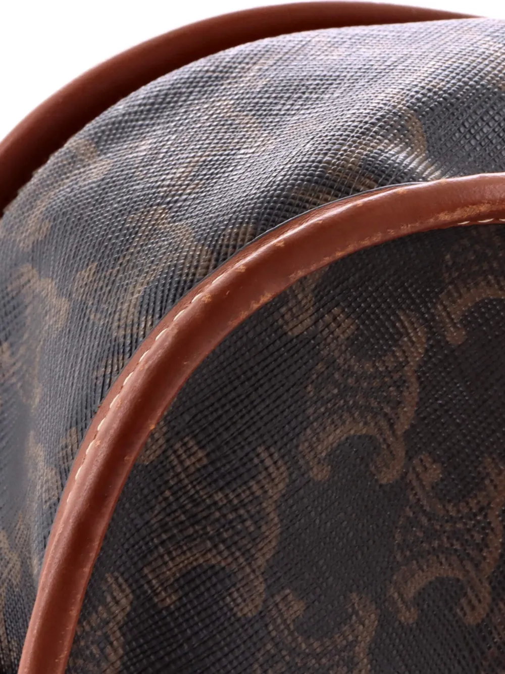 Celine Pre-owned Folco Bag Triomphe Coated Canvas Medium Crossbody Bag in Brown, view 5