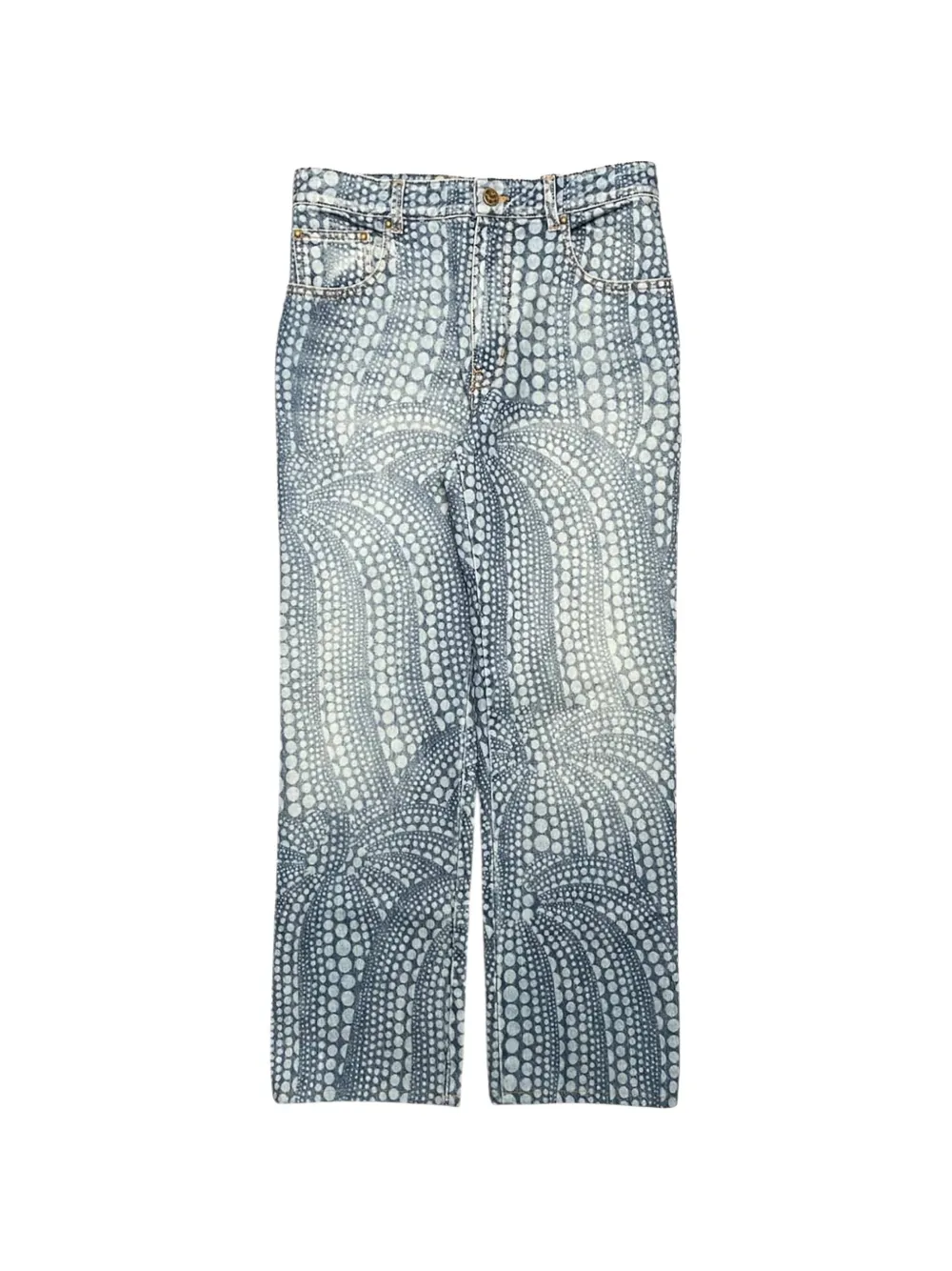 Louis Vuitton Pre-Owned x Yayoi Kusama All Over Dots wide-leg jeans - Blu