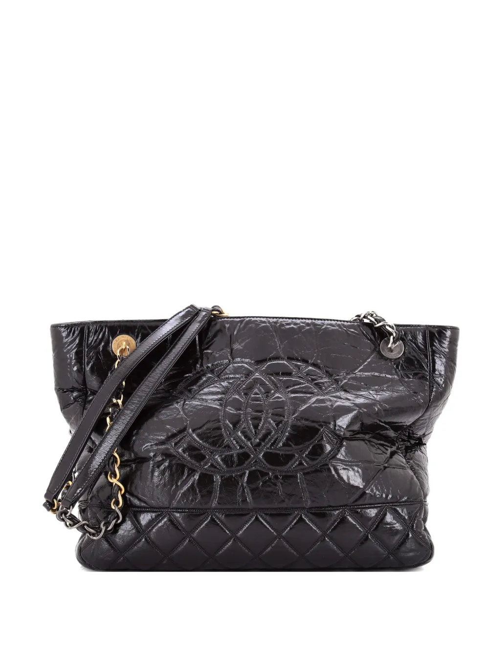 CHANEL Pre-Owned Paris-31 Rue Cambon Timeless CC Shopping Tote Quilted Shiny Aged Calfskin Medium shoulder bag - Nero