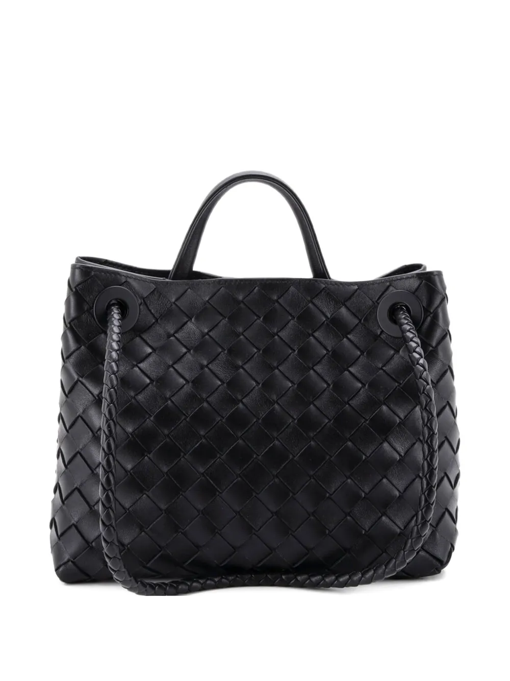  Bottega Veneta Pre-owned Bolso Satchel Andiamo East West Pequeño De Piel De Napa Con Diseño Intrecciato - Negro 