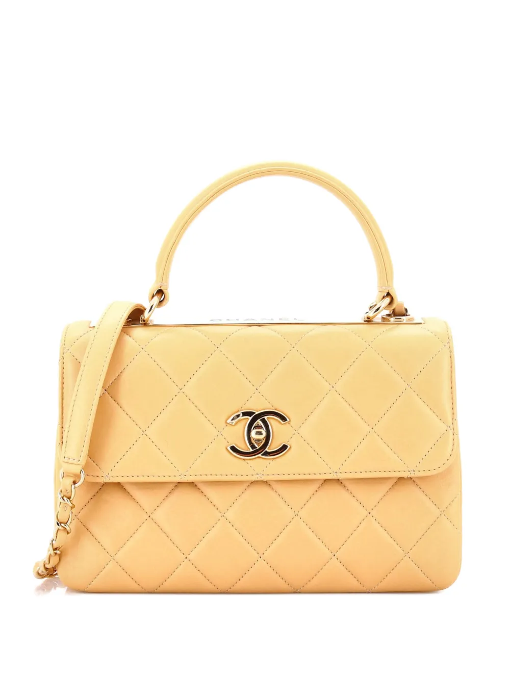 CHANEL Pre-Owned Trendy CC Top Handle Bag Quilted Lambskin Small shoulder bag - Toni neutri