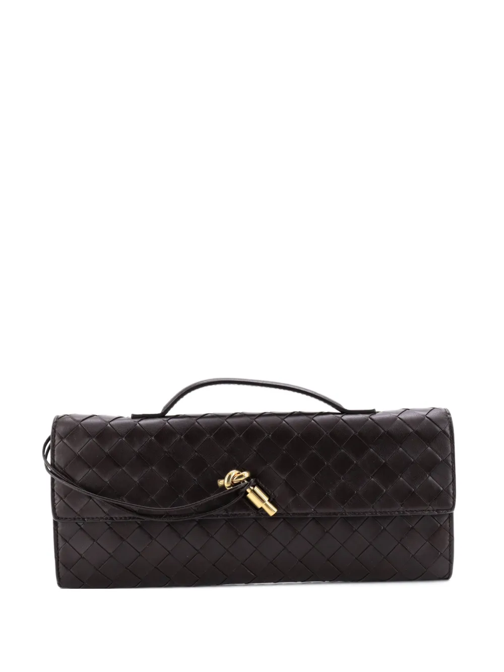 Bottega Veneta Pre-Owned Andiamo Top Handle Intrecciato Nappa Long clutch bag - Marrone