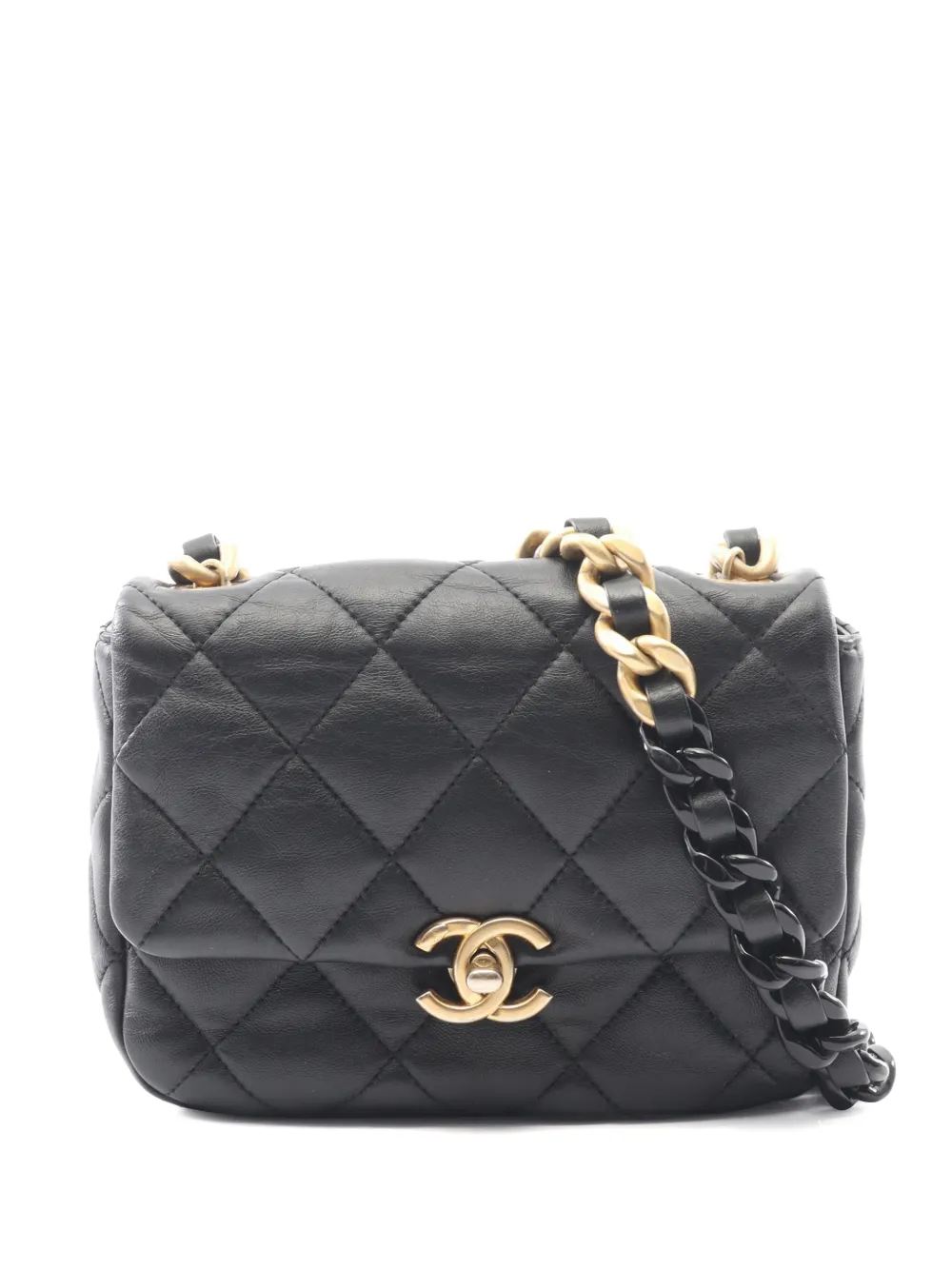 CHANEL Pre-Owned 2021-2026 Mini Quilted Lambskin Candy Chain Flap Bag crossbody bag - Nero