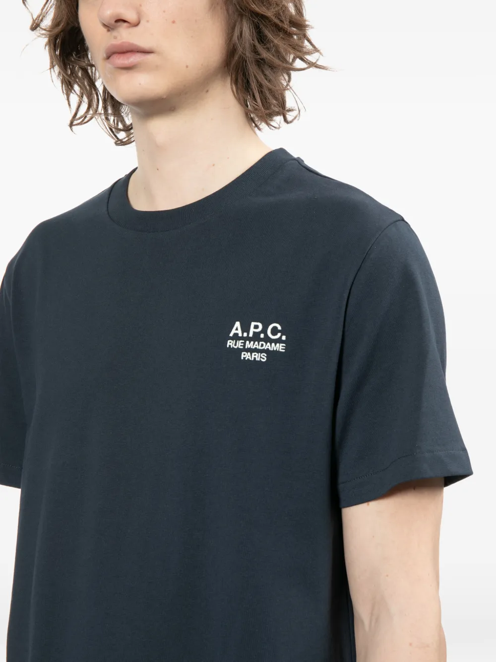 A.P.C. T-shirt met logoprint Grijs