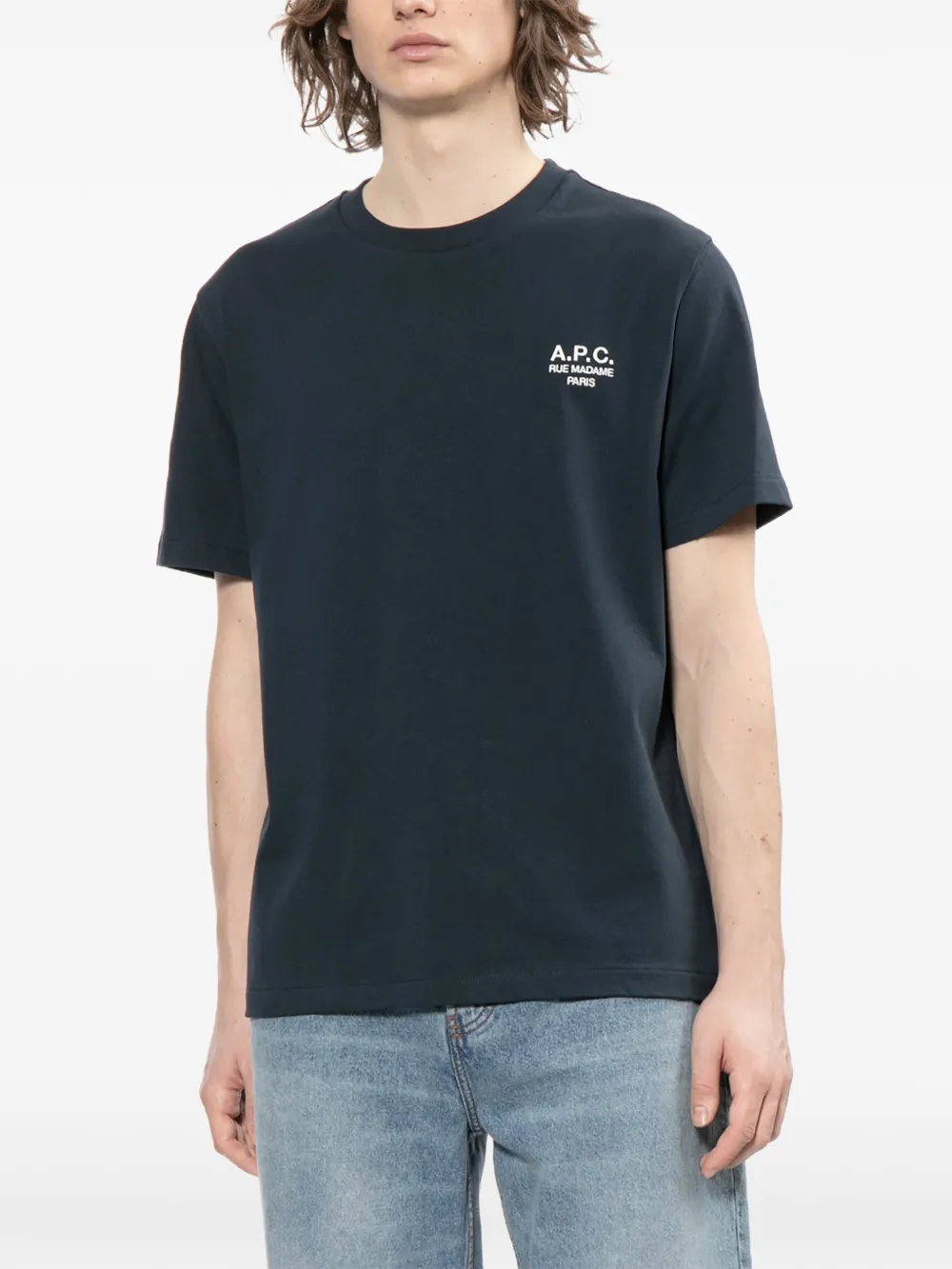 A.P.C. T-shirt met logoprint Grijs