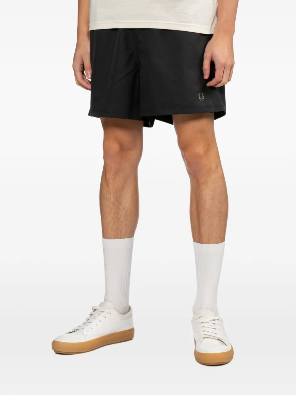 Fred Perry Shorts met geborduurd logo Zwart