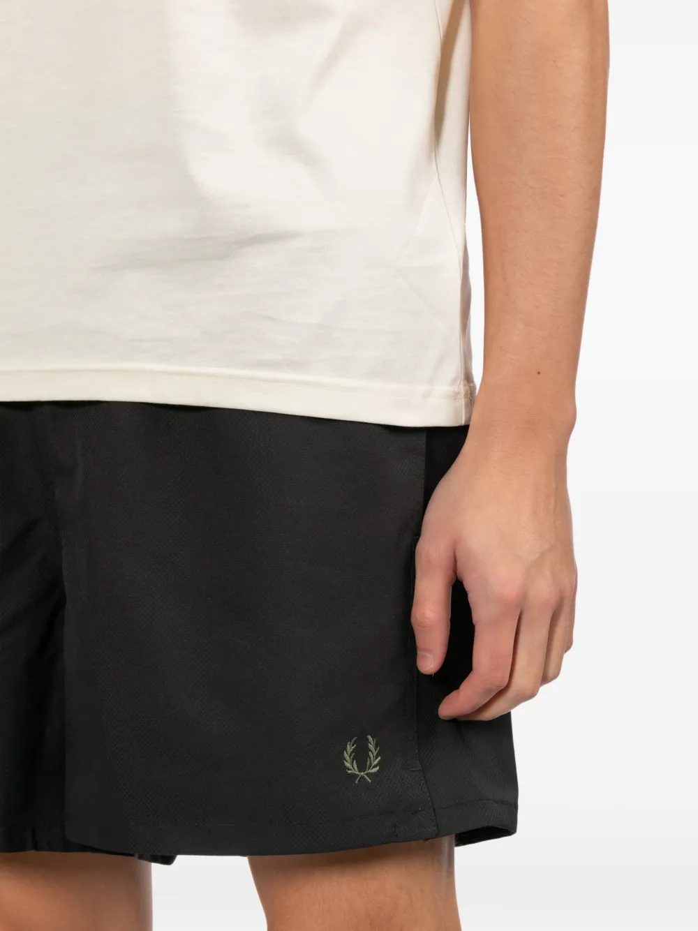 Fred Perry Shorts met geborduurd logo Zwart