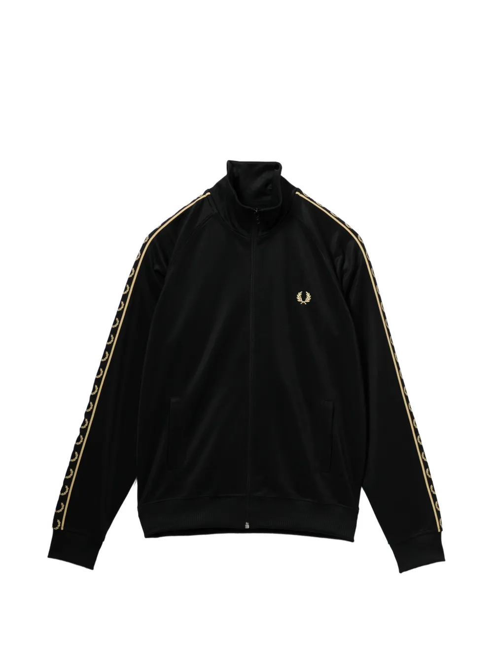 Fred Perry Logo Tape Long-sleeved Jacket In Black