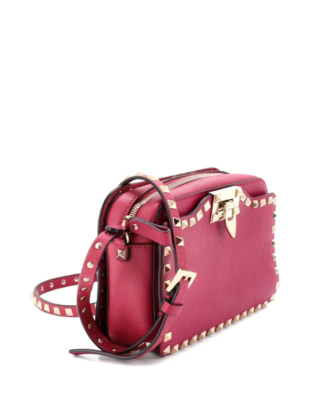 Rockstud Flip Lock Camera Leather Crossbody Bag