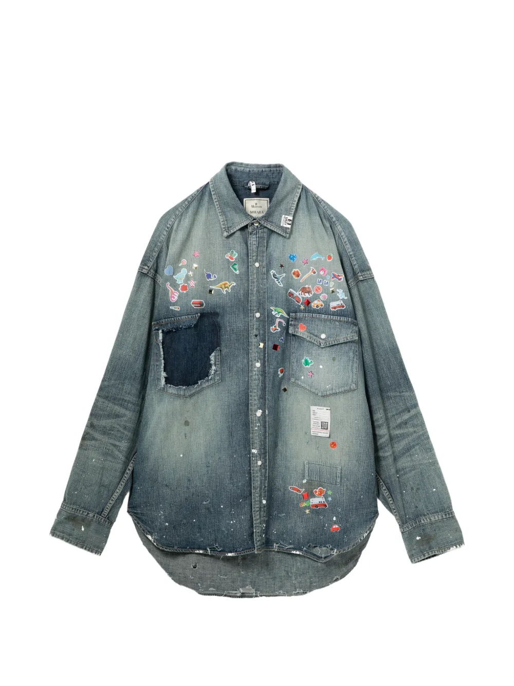 Maison MIHARA YASUHIRO Felpa con stampa grafica - Grigio