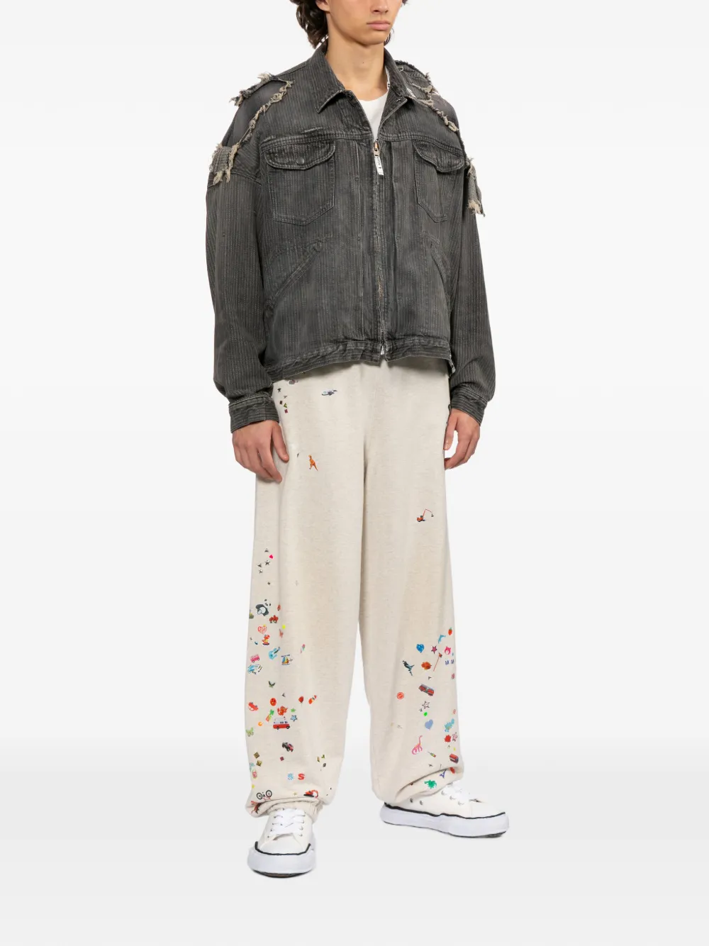  Maison Mihara Yasuhiro Distressed Layered Jacket - Grey 