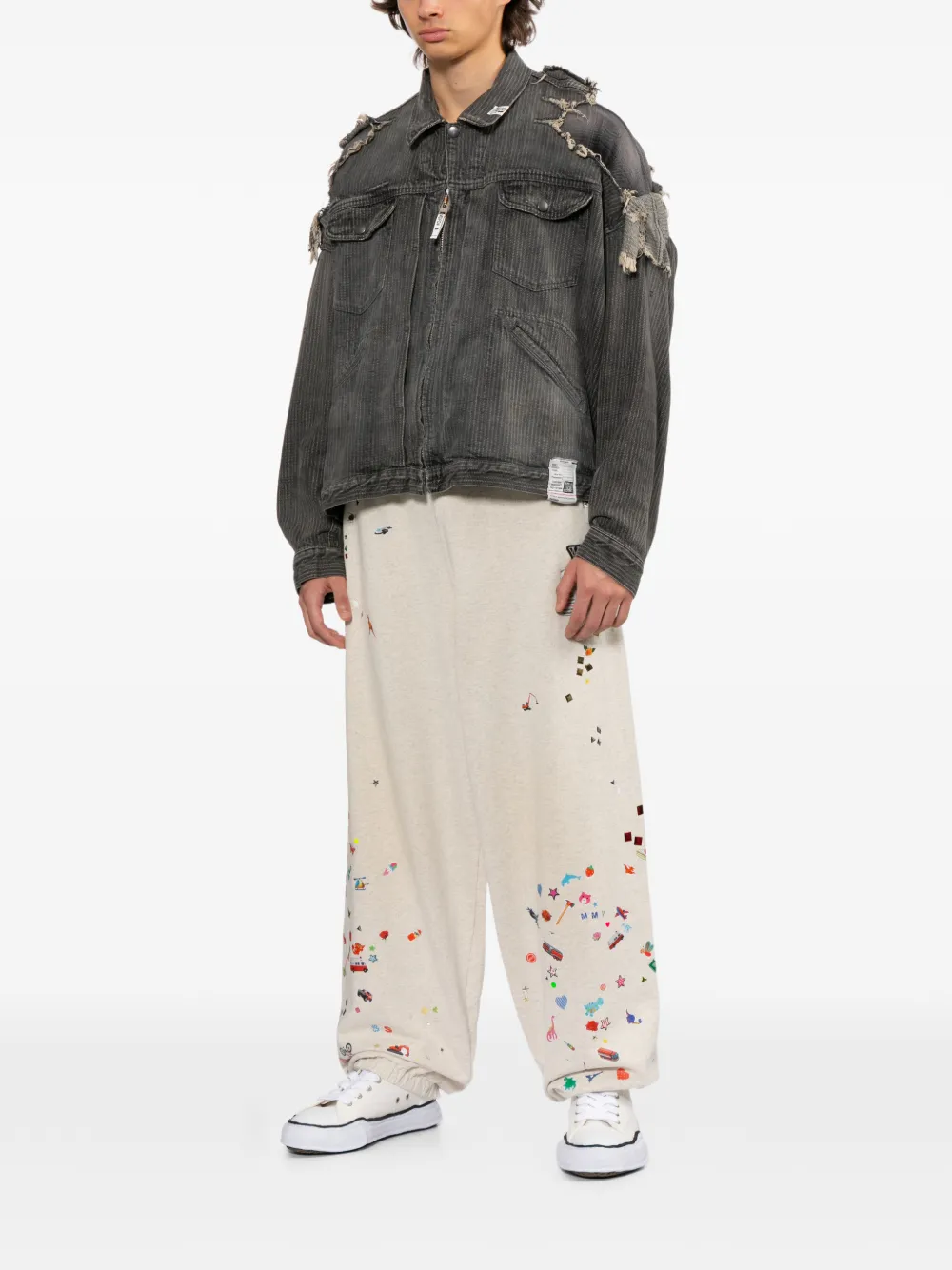  Maison Mihara Yasuhiro Distressed Layered Jacket - Grey 