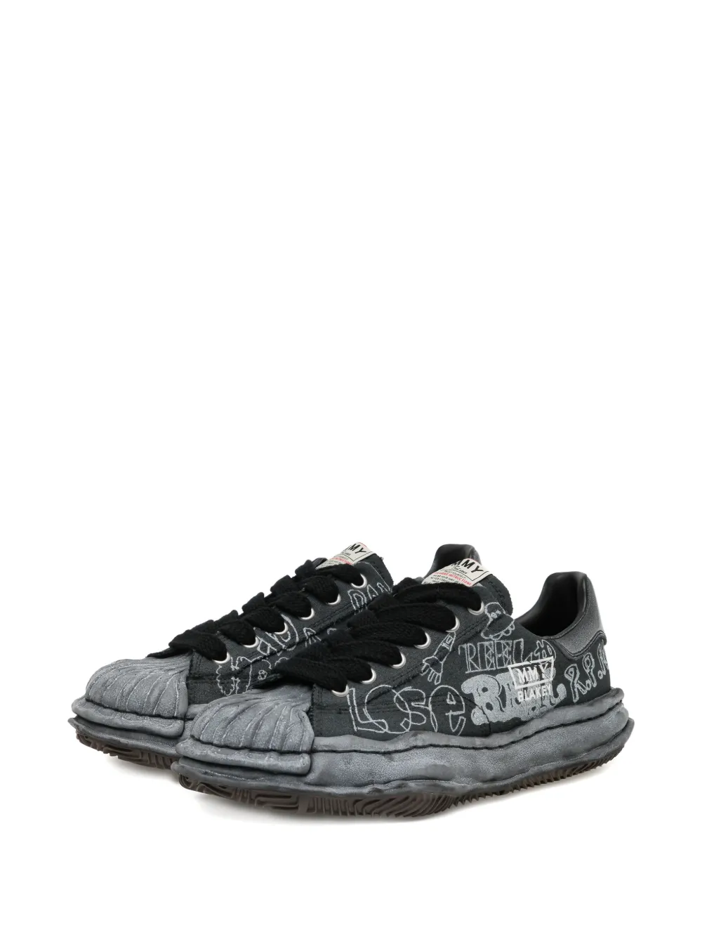 Maison MIHARA YASUHIRO Blakey sneakers met graffiti-print Grijs