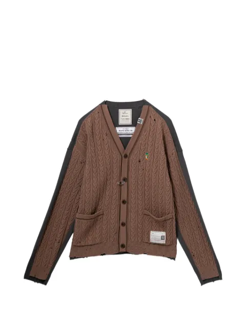 Maison MIHARA YASUHIRO logo-embroidered cable-knit cardigan
