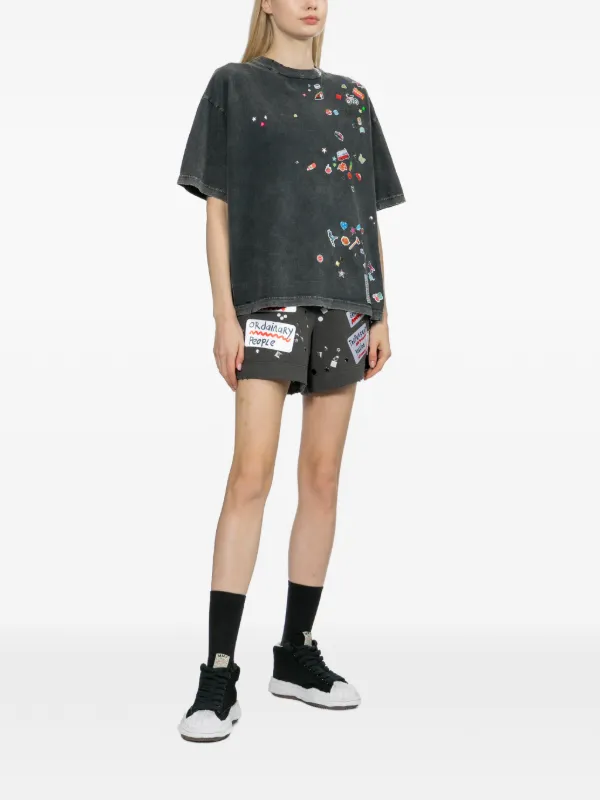 Maison MIHARA YASUHIRO Kids Sticker ダメージ Tシャツ | グレー