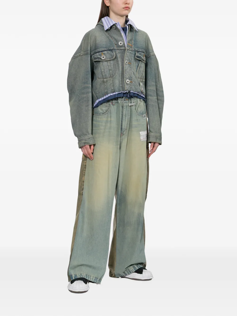  Maison Mihara Yasuhiro Layered Denim Jacket - Blue 